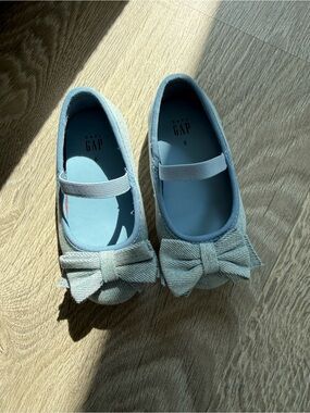 Toddler GAP Light Blue Bow Mary Jane Kids Shoes size 6